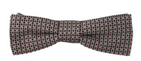 Dolce & Gabbana Dolce & Gabbana Black White Flower Pattern Silk Neck Papillon Men's Tie