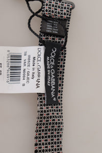 Dolce & Gabbana Dolce & Gabbana Black White Flower Pattern Silk Neck Papillon Men's Tie