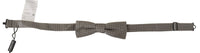 Dolce & Gabbana Dolce & Gabbana Black White Flower Pattern Silk Neck Papillon Men's Tie