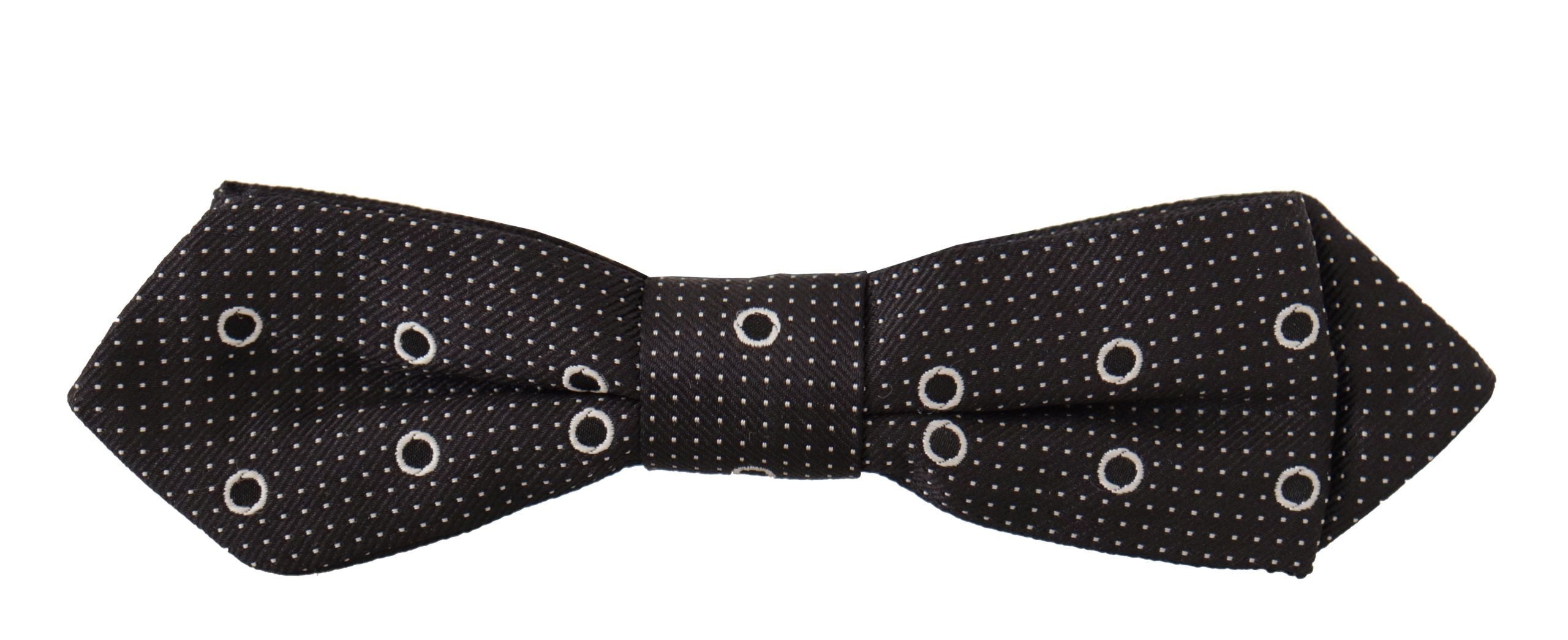 Dolce & Gabbana Dolce & Gabbana Black White Polka Dot 100% Silk Neck Papillon Men's Tie