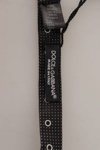 Dolce & Gabbana Dolce & Gabbana Black White Polka Dot 100% Silk Neck Papillon Men's Tie