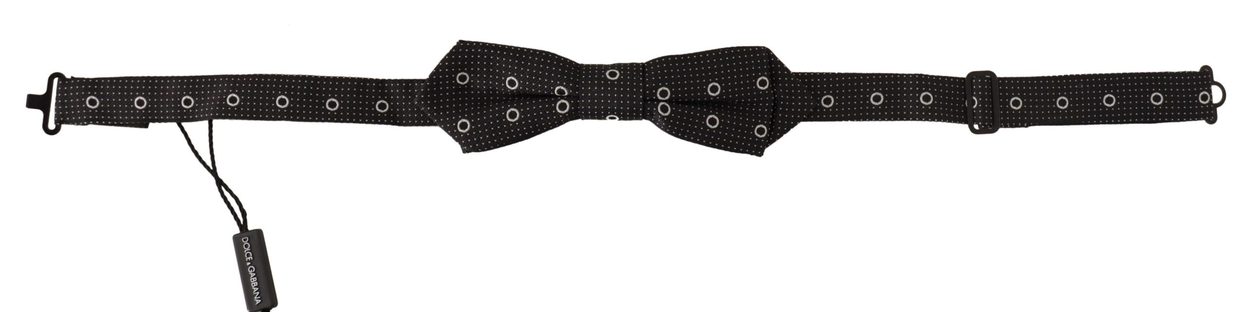 Dolce & Gabbana Dolce & Gabbana Black White Polka Dot 100% Silk Neck Papillon Men's Tie