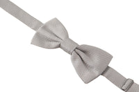 Dolce & Gabbana Dolce & Gabbana Gray 100% Silk Adjustable Neck Papillon Men's Tie