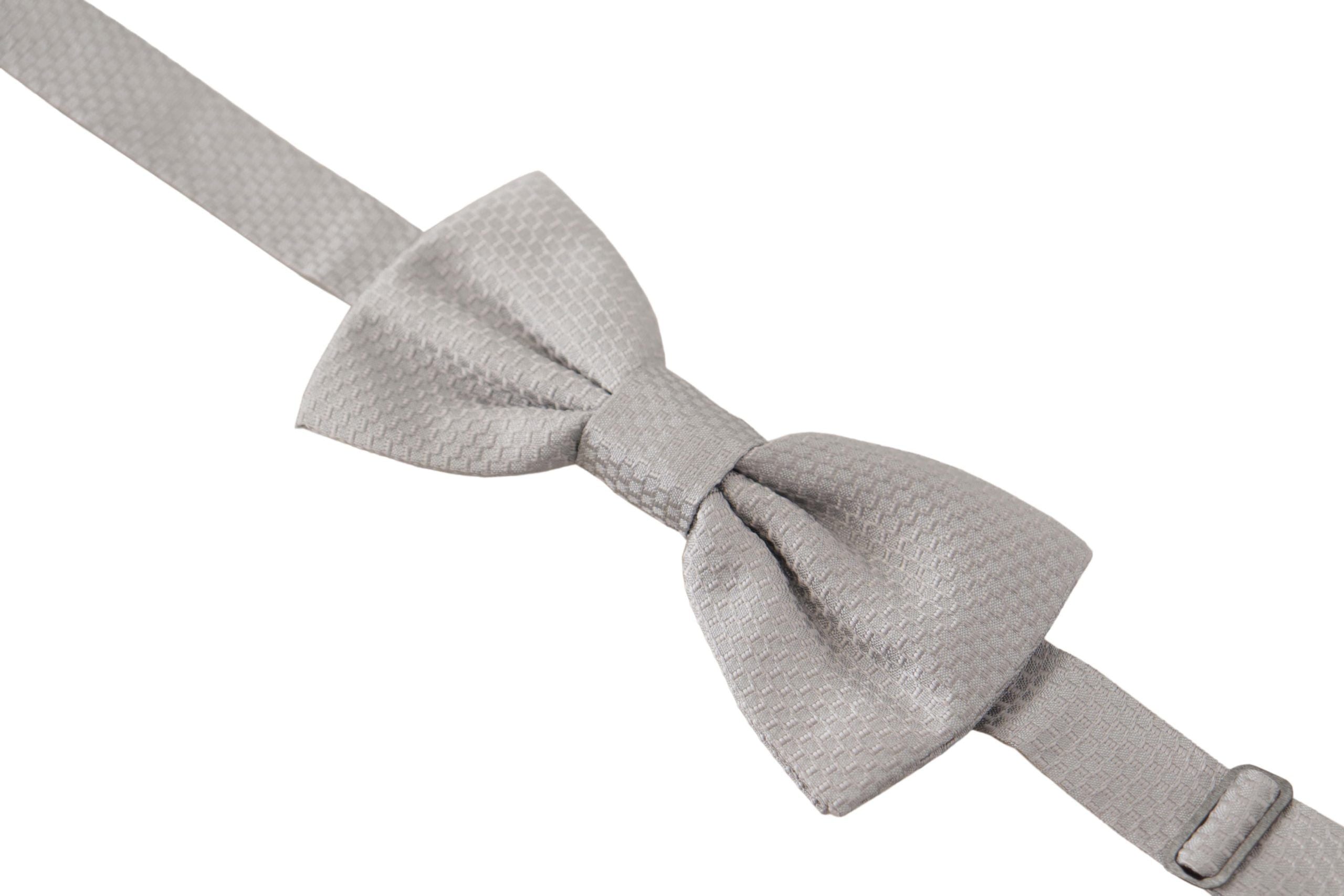 Dolce & Gabbana Dolce & Gabbana Gray 100% Silk Adjustable Neck Papillon Men's Tie