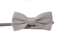 Dolce & Gabbana Dolce & Gabbana Gray 100% Silk Adjustable Neck Papillon Men's Tie