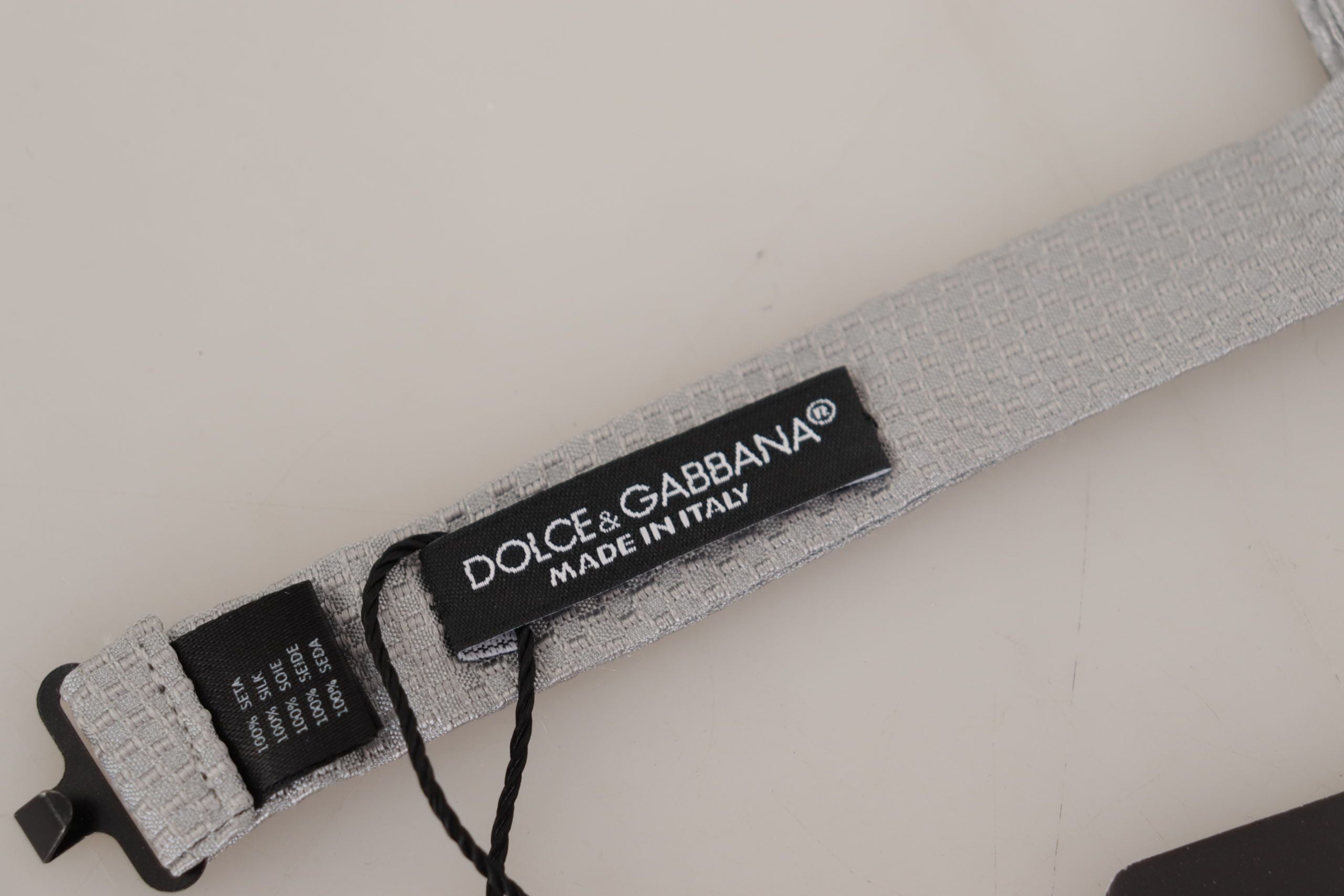 Dolce & Gabbana Dolce & Gabbana Gray 100% Silk Adjustable Neck Papillon Men's Tie