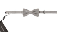 Dolce & Gabbana Dolce & Gabbana Gray 100% Silk Adjustable Neck Papillon Men's Tie