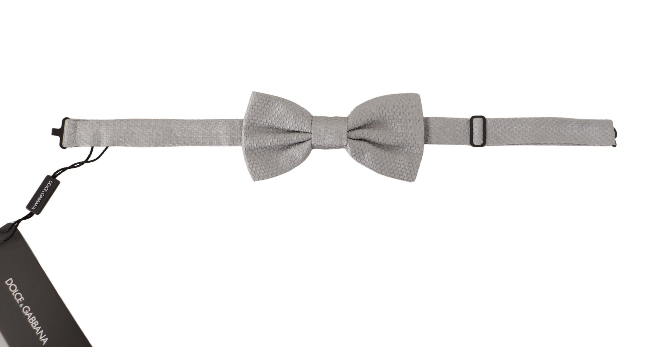 Dolce & Gabbana Dolce & Gabbana Gray 100% Silk Adjustable Neck Papillon Men's Tie