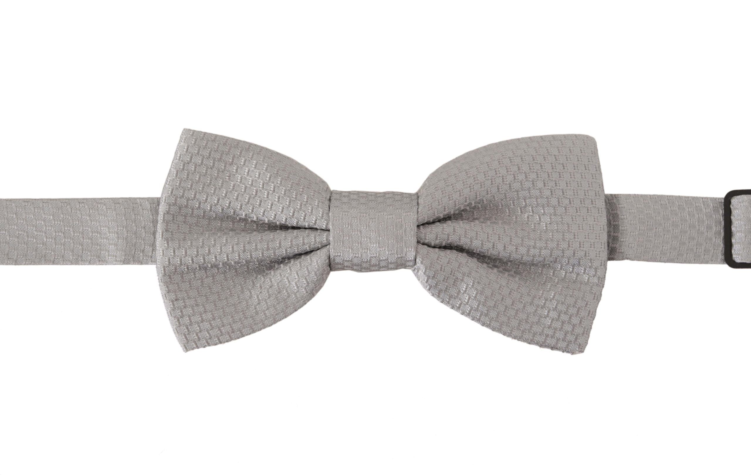 Dolce & Gabbana Dolce & Gabbana Gray 100% Silk Adjustable Neck Papillon Men's Tie