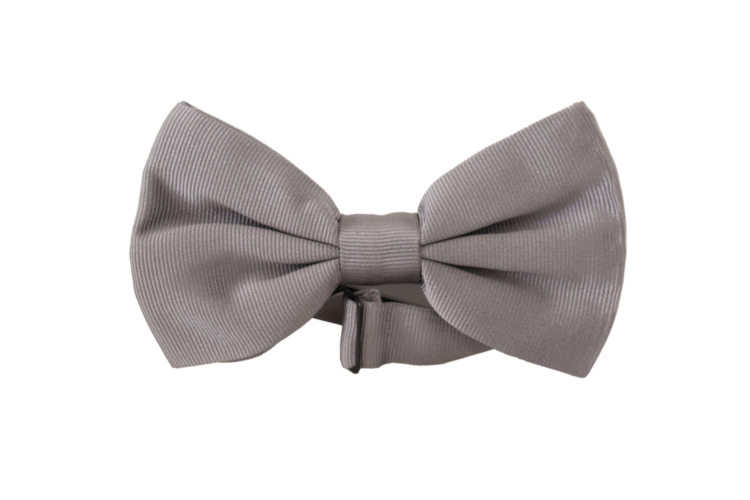 Dolce & Gabbana Dolce & Gabbana Gray 100% Silk Adjustable Neck Papillon Men's Tie