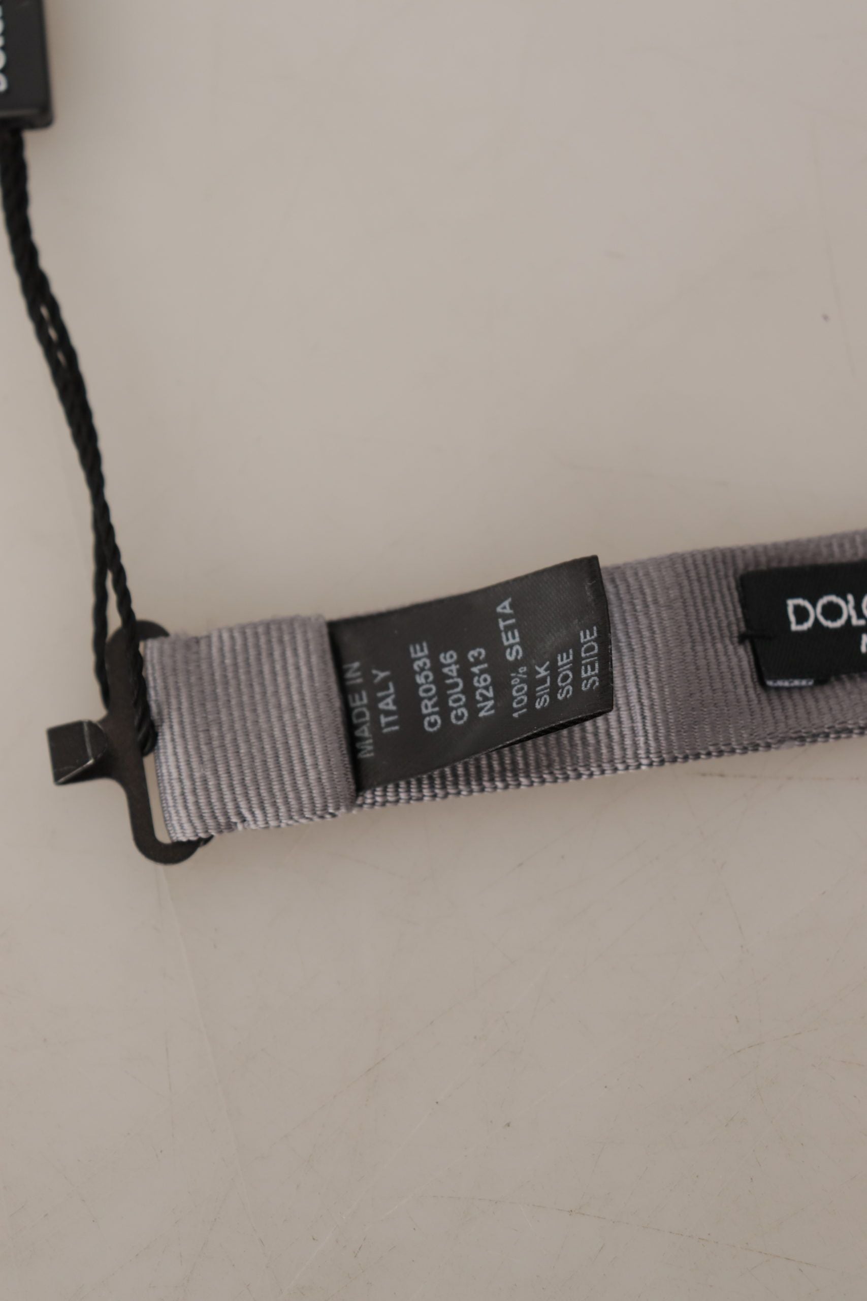 Dolce & Gabbana Dolce & Gabbana Gray 100% Silk Adjustable Neck Papillon Men's Tie