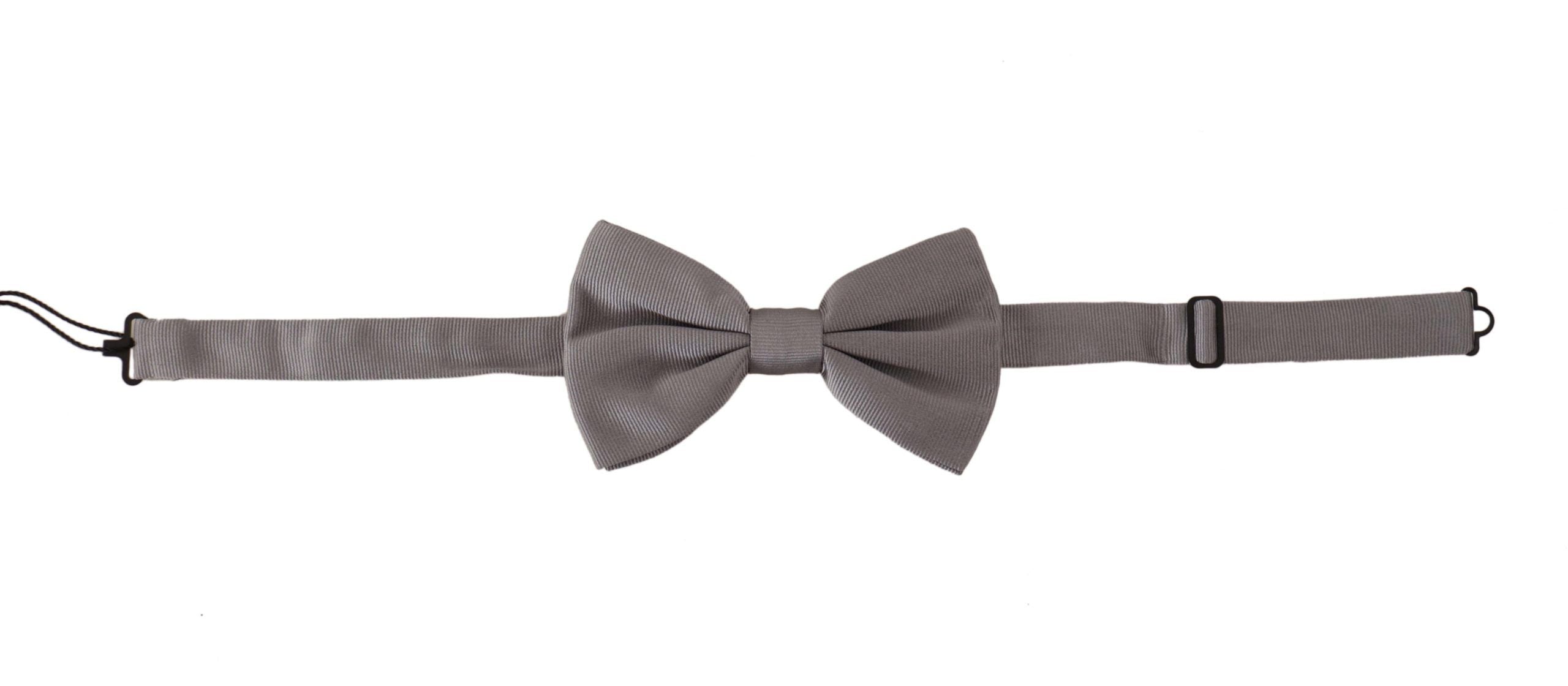 Dolce & Gabbana Dolce & Gabbana Gray 100% Silk Adjustable Neck Papillon Men's Tie