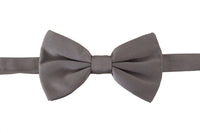 Dolce & Gabbana Dolce & Gabbana Gray 100% Silk Adjustable Neck Papillon Men's Tie