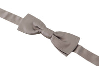 Dolce & Gabbana Dolce & Gabbana Silver 100% Silk Slim Adjustable Neck Papillon Men's Tie