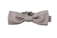 Dolce & Gabbana Dolce & Gabbana Silver 100% Silk Slim Adjustable Neck Papillon Men's Tie