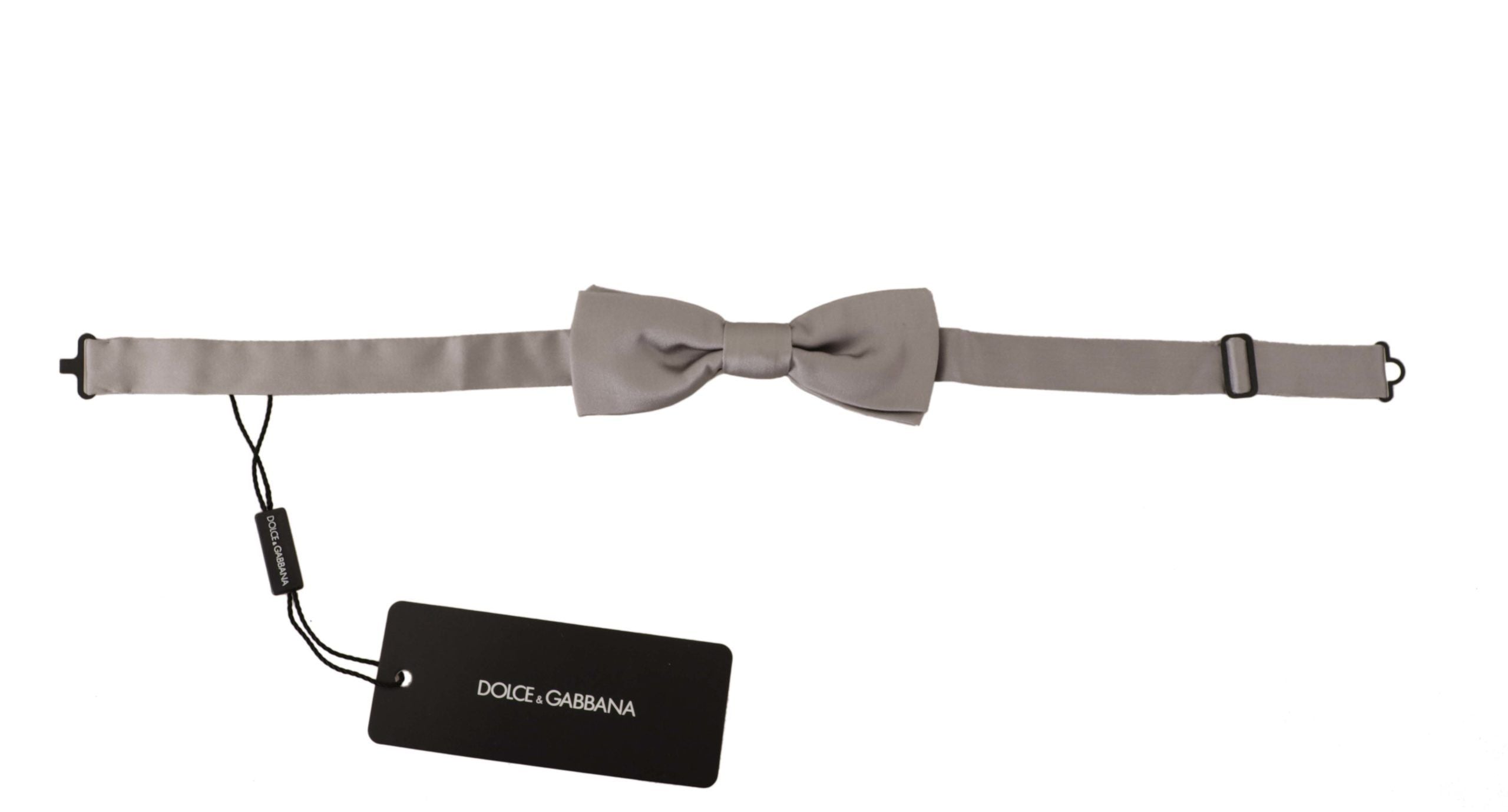 Dolce & Gabbana Dolce & Gabbana Silver 100% Silk Slim Adjustable Neck Papillon Men's Tie