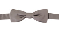 Dolce & Gabbana Dolce & Gabbana Silver 100% Silk Slim Adjustable Neck Papillon Men's Tie