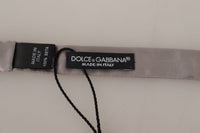 Dolce & Gabbana Dolce & Gabbana Silver 100% Silk Slim Adjustable Neck Papillon Men's Tie