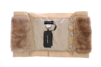 Dolce & Gabbana Beige MINK Fur Scarf Foulard Neck Women's Wrap