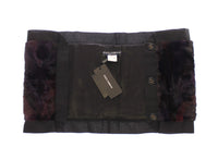Dolce & Gabbana Purple MINK Fur Scarf Foulard Neck Women's Wrap