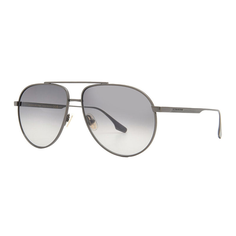 Victoria Beckham Sunglasses Aviator Full Rim, Silver Frame and Brown Lens VB242S042