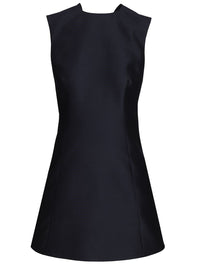 Balenciaga Women Mini Abito A Trapezio In Lana E Seta