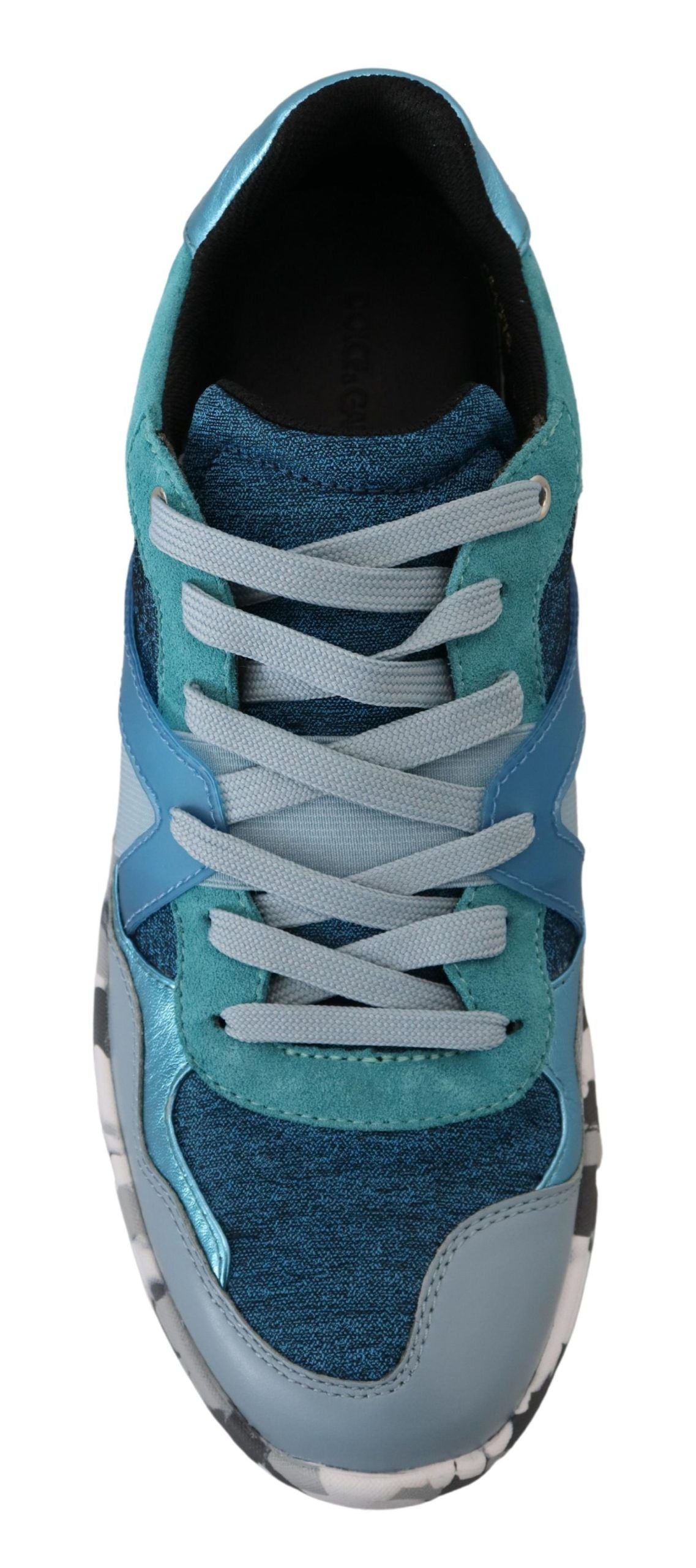 Dolce & Gabbana Dolce & Gabbana Blue Gray Leather Sport Low Top Men's Sneakers