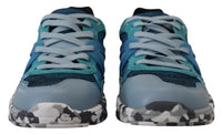 Dolce & Gabbana Dolce & Gabbana Blue Gray Leather Sport Low Top Men's Sneakers