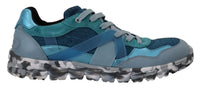 Dolce & Gabbana Dolce & Gabbana Blue Gray Leather Sport Low Top Men's Sneakers