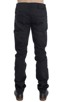 Acht Sleek Gray Slim Fit Italian Mens Men's Jeans