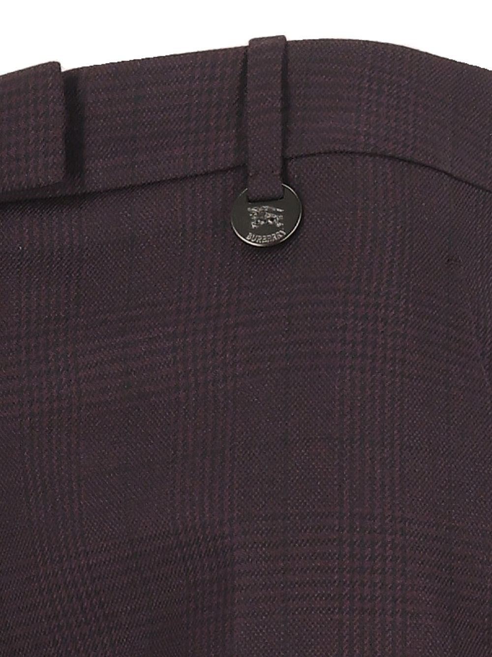 Burberry Women Checked Wool Tailored Trousers