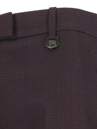 Burberry Women Checked Wool Tailored Trousers