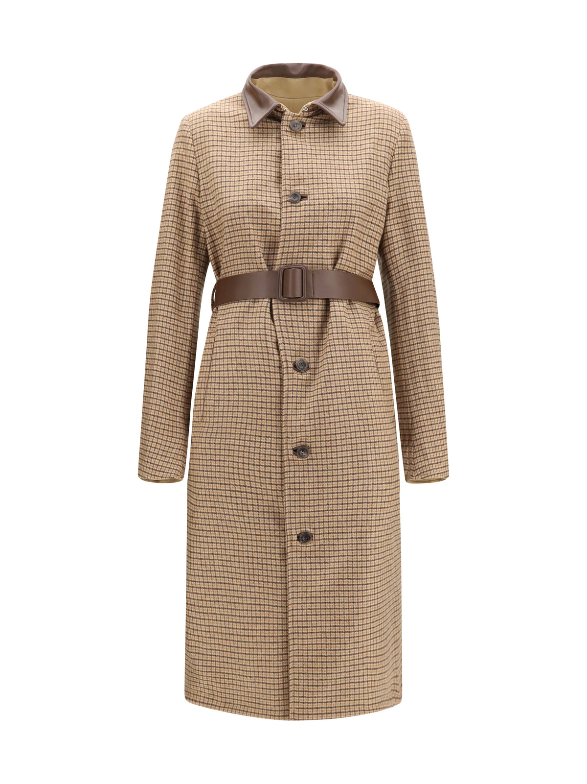 Jacob Cohen Women Reversible Cotton Gabardine And Cashmere Pied-De-Poule Trench Coat