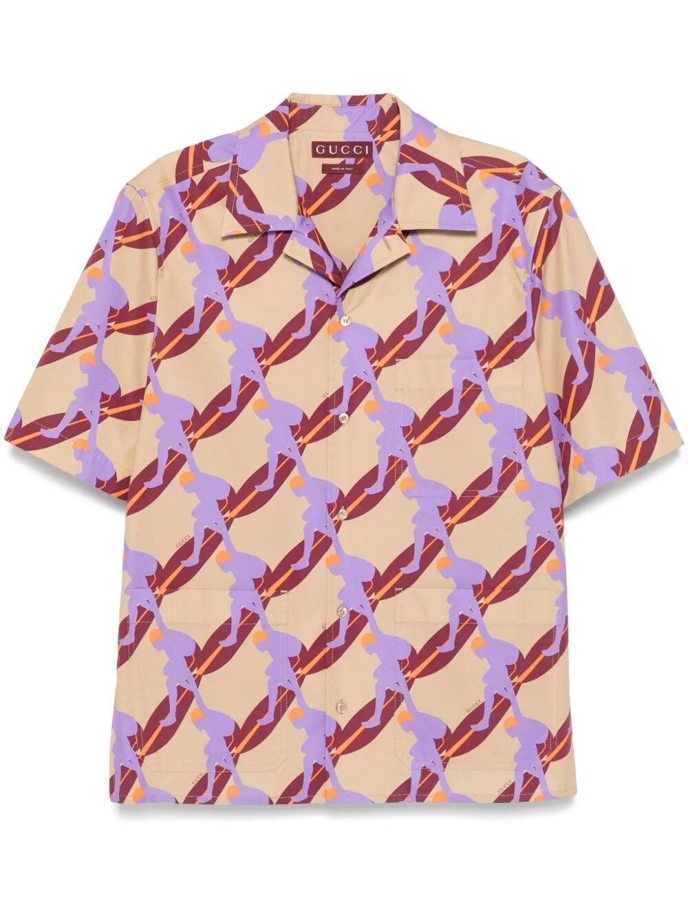 Gucci Men `Twisted Surf On Pop` Print Shirt