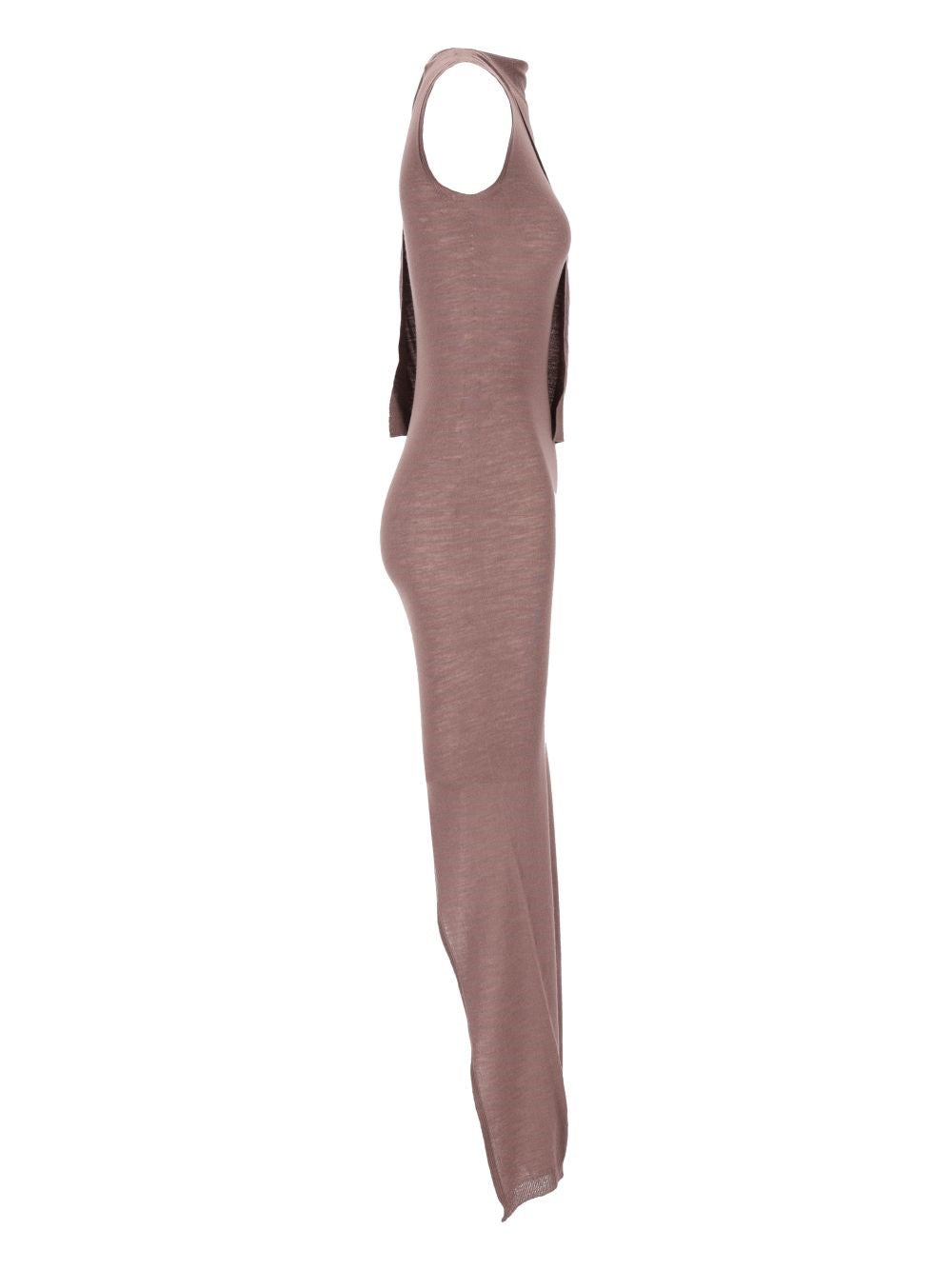 Rick Owens Women Long Knit Dress With Overlay Detail
