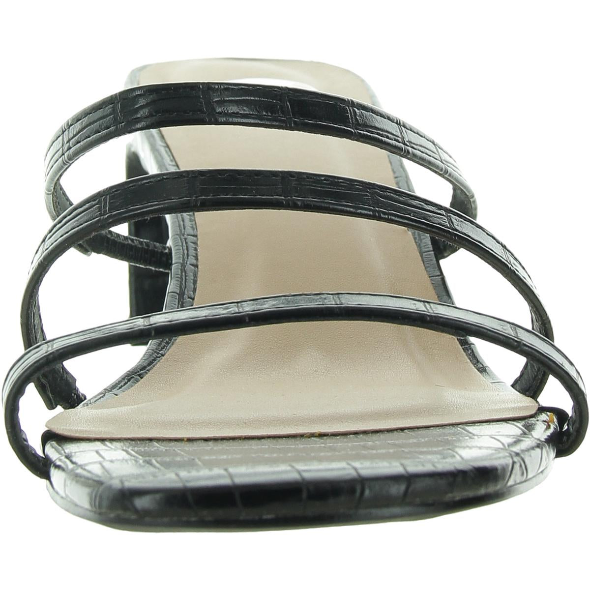 Womens Laceless Faux Leather Strappy Sandals