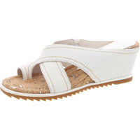 Womens Toe Loop Wedge Sandals Bone