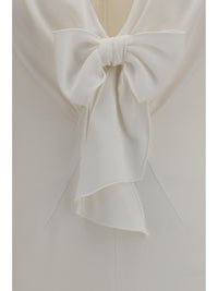 Alessandra Rich Women V-Neck Dress With Bow