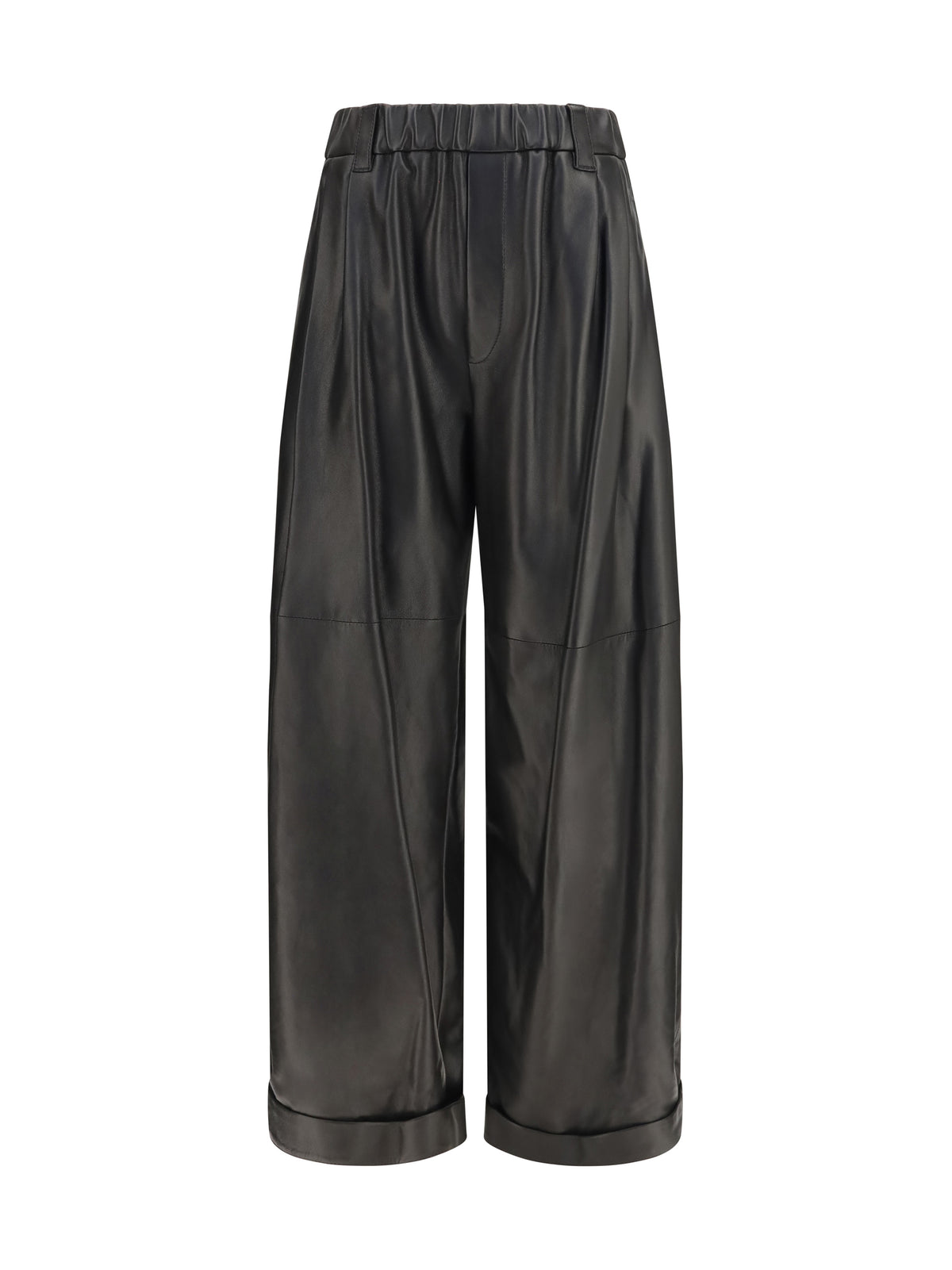 BRUNELLO CUCINELLI Brunello Cucinelli Women Baggy Nappa Leather Pants