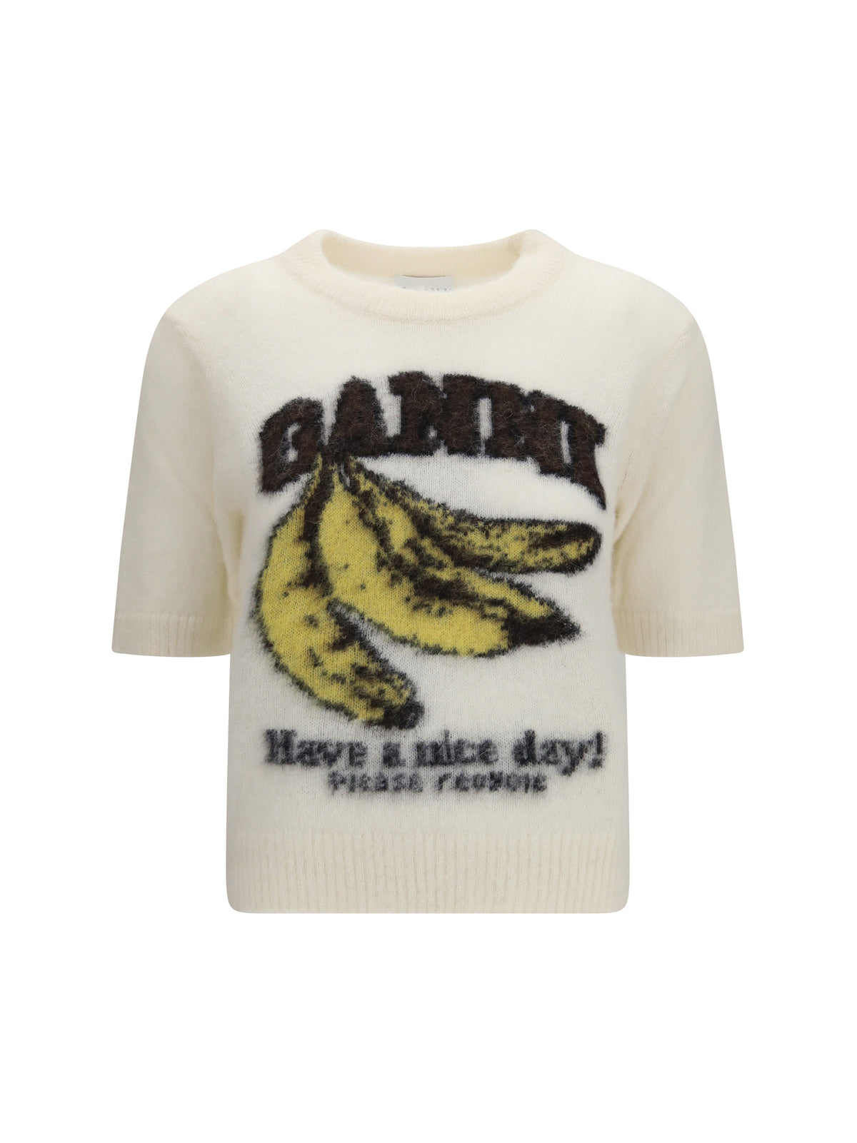 GANNI Ganni Women Alpaca Graphic Knit T-Shirt