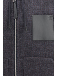 Loewe Men Wool Blend Hooded Jacket