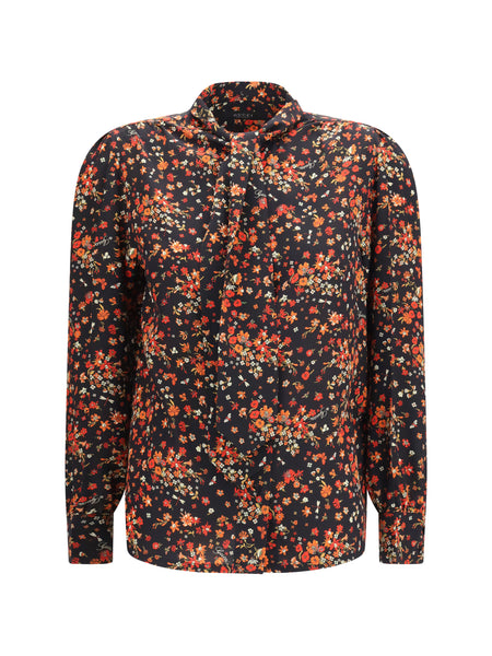 Gucci Women Silk Flora Print Shirt With Neck Bow – Bluefly