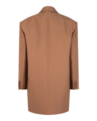 Valentino Womens Ostrich Feather Trim Double Breasted Blazer