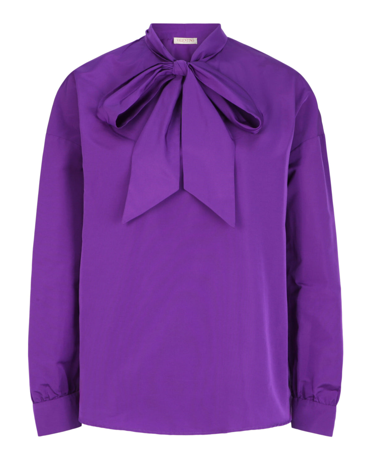 Valentino Womens Taffeta Pussycat Bow Blouse