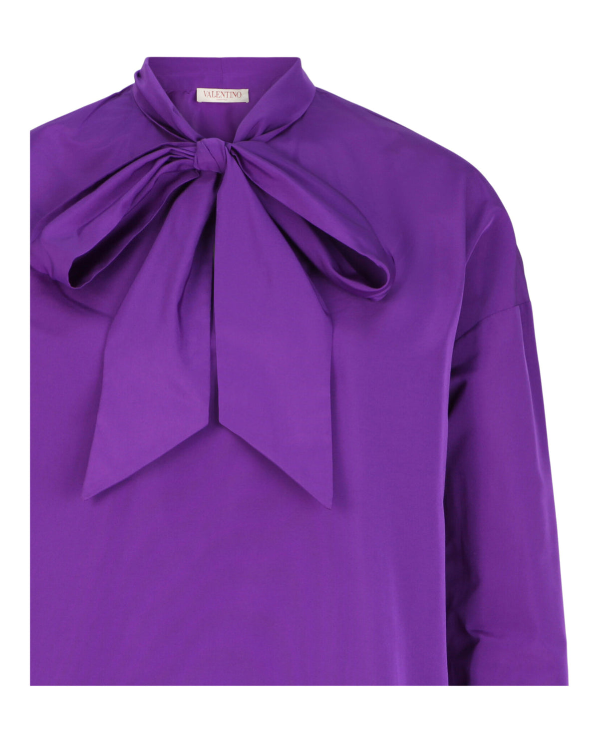 Valentino Womens Taffeta Pussycat Bow Blouse