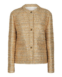 Valentino Valentino Womens Embellished Gold Tweed Jacket