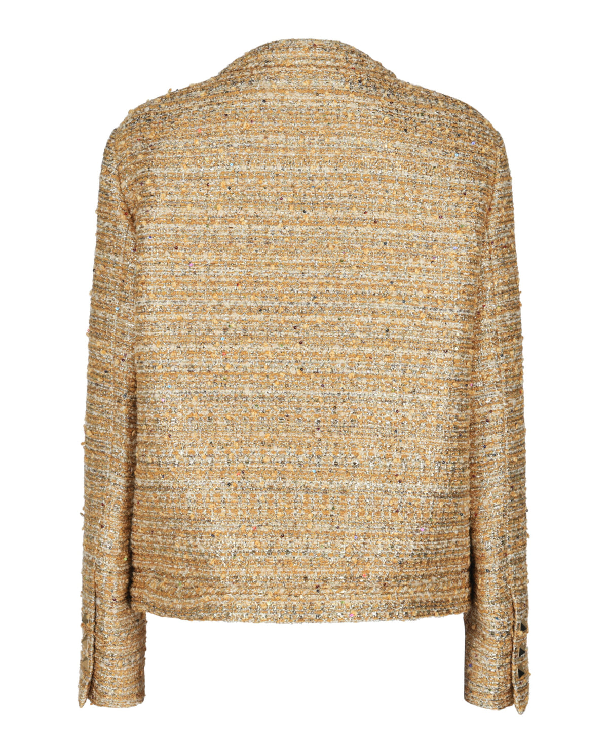 Valentino Valentino Womens Embellished Gold Tweed Jacket