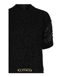 Valentino Womens Vlogo Chain Embellished Lace Dress