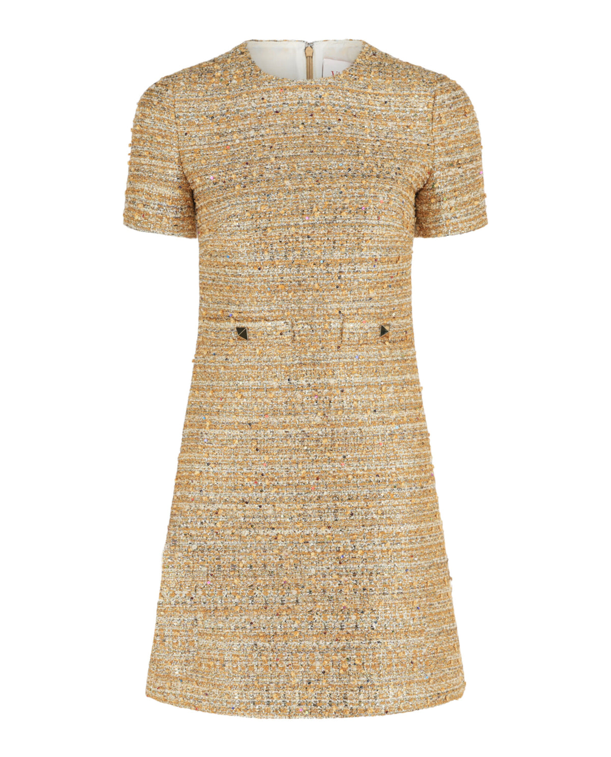 Valentino Womens Roman Stud Tweed Mini Dress