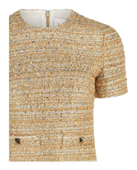 Valentino Womens Roman Stud Tweed Mini Dress